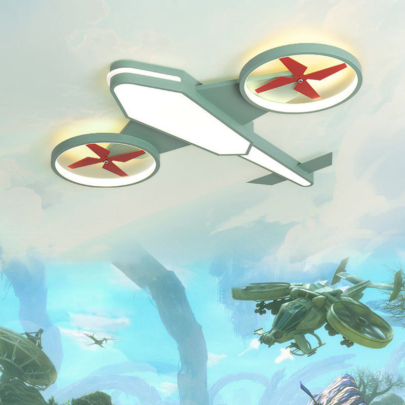 Soporte de techo de LED para niños de montaje de dormitorio para niños de aeronaves con difusor de acrílico