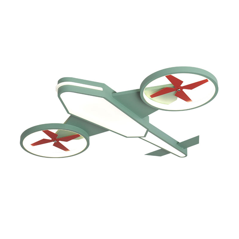 Soporte de techo de LED para niños de montaje de dormitorio para niños de aeronaves con difusor de acrílico