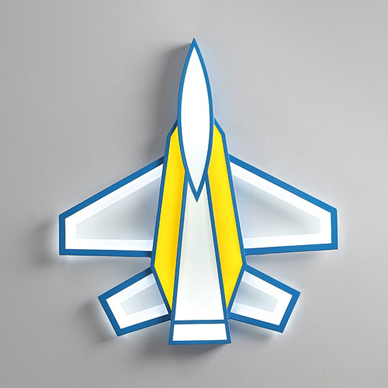 Cartoon Plane LED Flush Mount Fixture Metal Childrens Room Flush Mount Ceiling Light