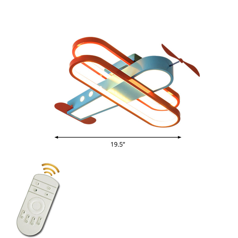 Biplan LED Ceiling Flush Light Cartoon Acrylic Boys Room Flush-Mount Light Fixture