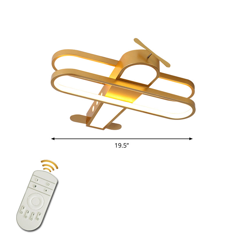 Biplan LED Ceiling Flush Light Cartoon Acrylic Boys Room Flush-Mount Light Fixture