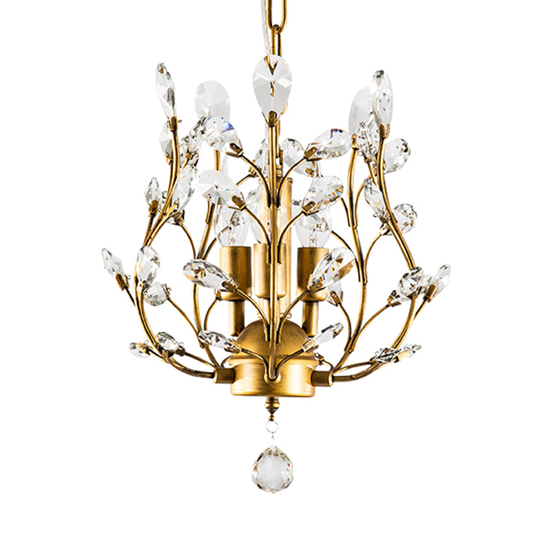Kristal tak kroonluchter lamp modern 3 bollen zwart/gouden hanglampverlichting met globale druppel