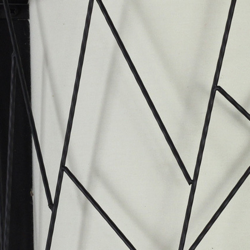 Modern Half-Cylinder Wall Lamp 2-Light Fabric Wire Frame Shade Wall Sconce Light in Black