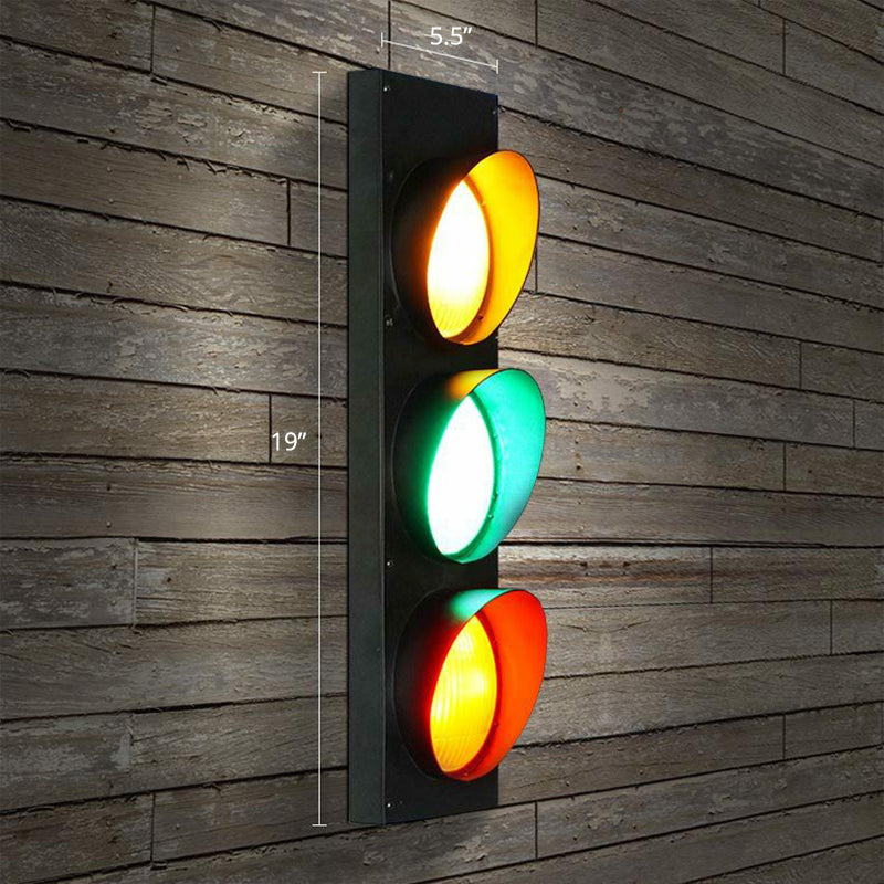 Ampelbrett Wandbeleuchtung dekoratives Metall Restaurant Wandleuchte Licht in Schwarz