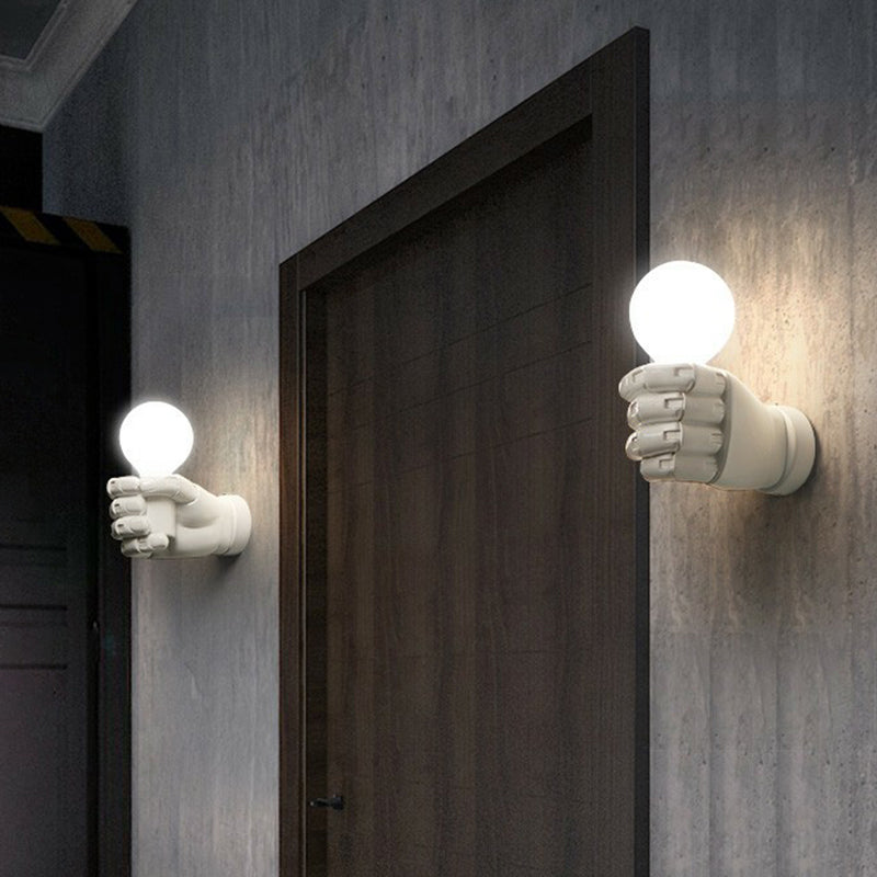 Hars vuist wandlamp armatuur artistieke 1 bol wand gemonteerde verlichting voor restaurant