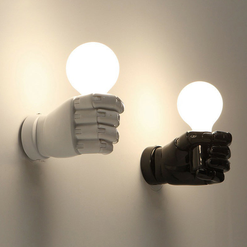 Hars vuist wandlamp armatuur artistieke 1 bol wand gemonteerde verlichting voor restaurant