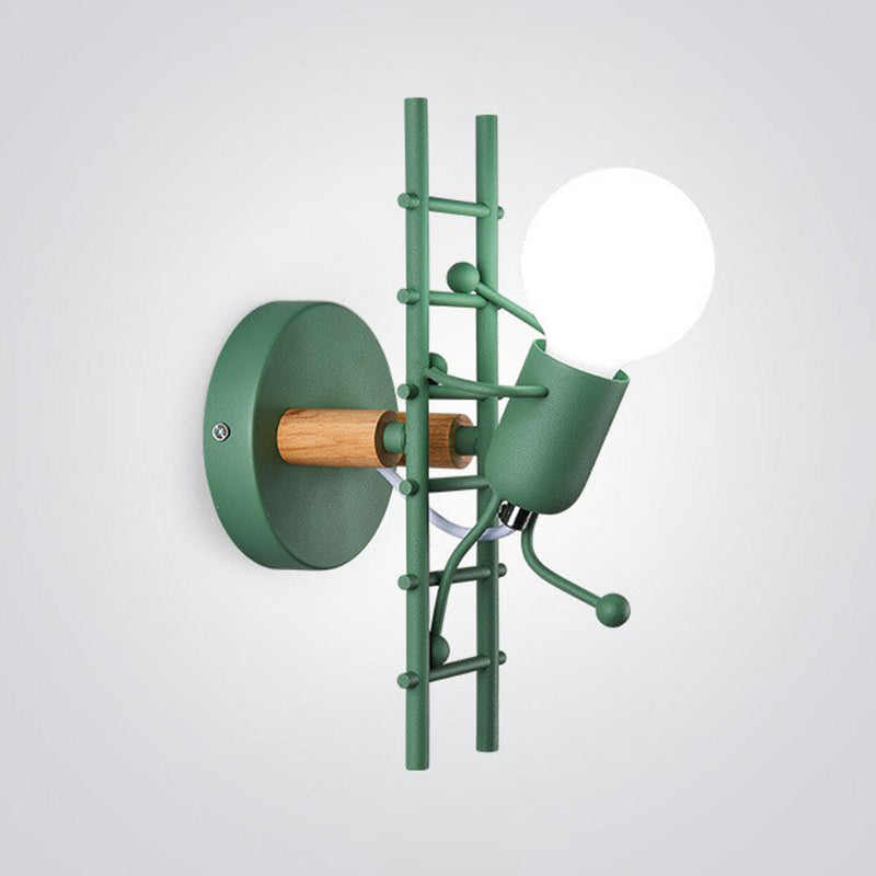 Ladder Stick Man Wall Lighting Decorative Metal 1-Head Bedside Wall Mounted Light