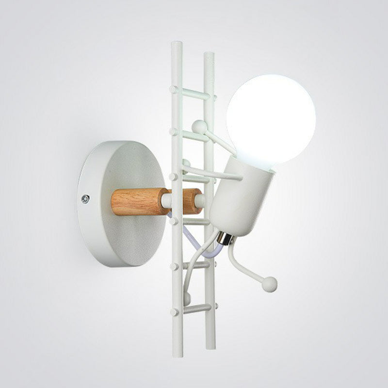 Ladder Stick Man Wall Lighting Decorative Metal 1-Head Bedside Wall Mounted Light