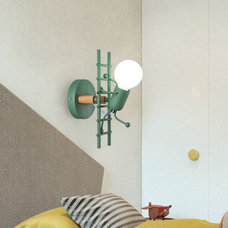 Ladder Stick Man Wall Lighting Decorative Metal 1-Head Bedside Wall Mounted Light