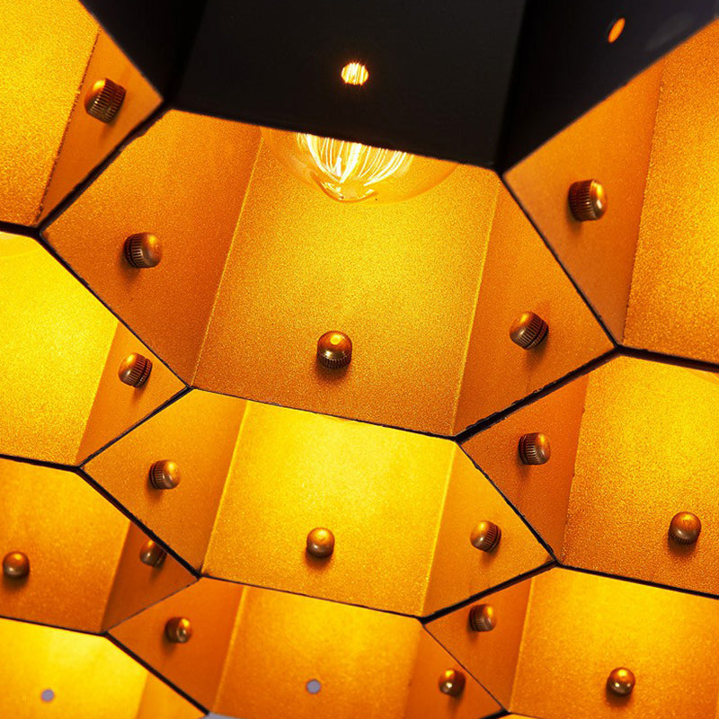Honeycomb Bistro Multi-Light Pendant Industrial Metal Black Suspension Lighting Fixture