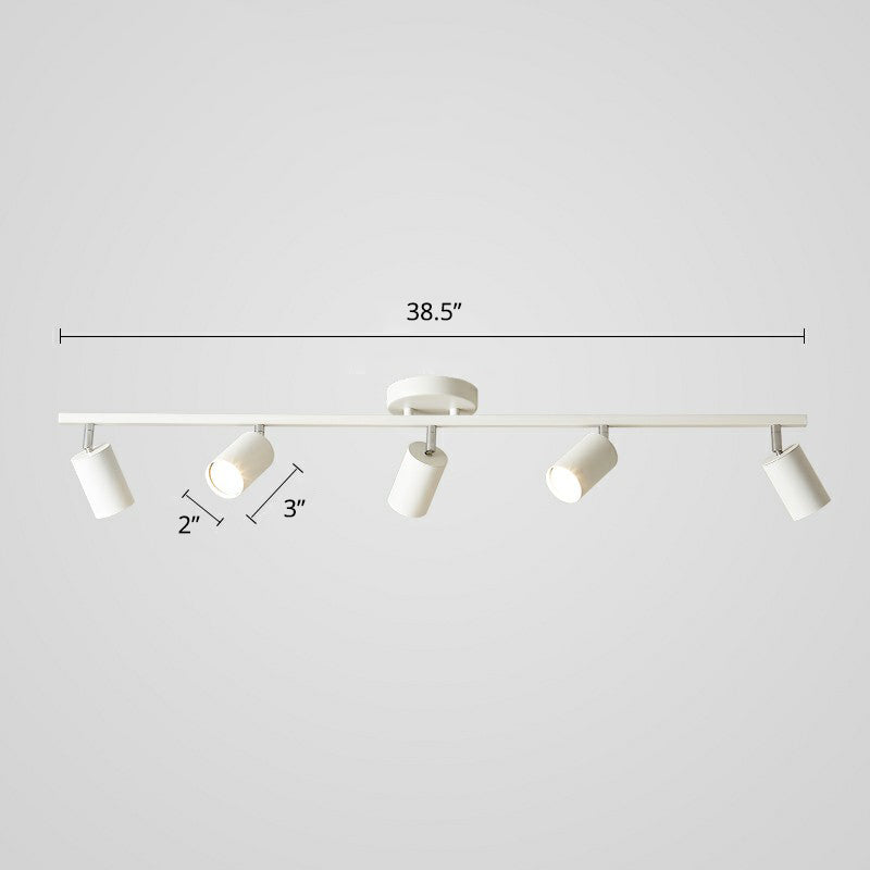 Metal Tube Spotlight Track Lamp Modern Semi Flush Mount Ceiling Light for Clothing Store