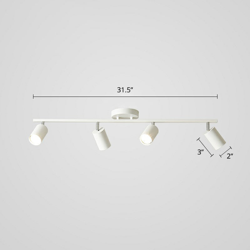Metal Tube Spotlight Track Lamp Modern Semi Flush Mount Ceiling Light for Clothing Store