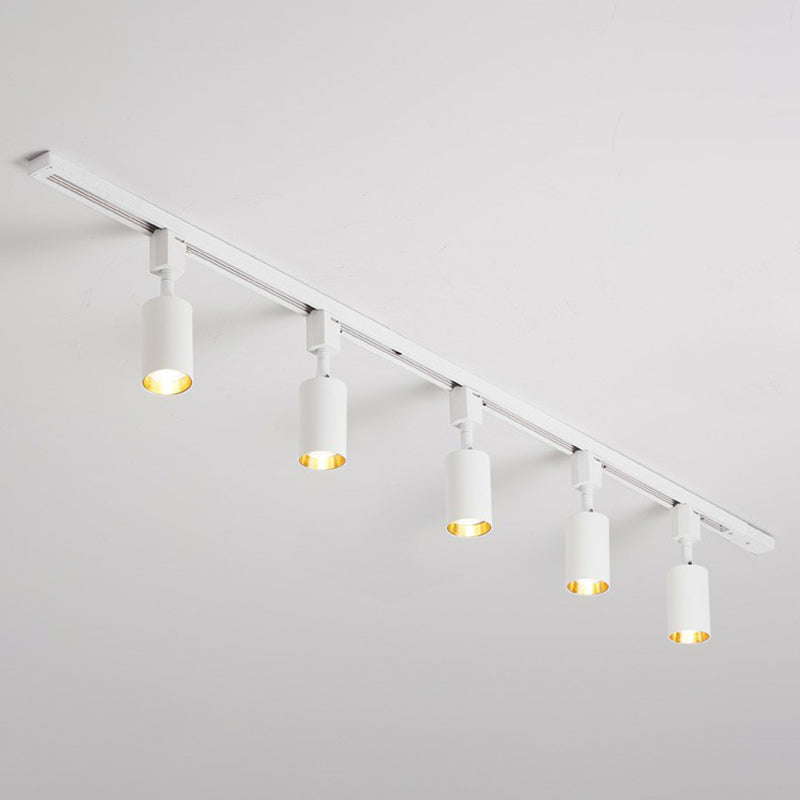 Lampe sur rail LED tubulaire de Style nordique, projecteur métallique pour salon, éclairage Semi-encastré