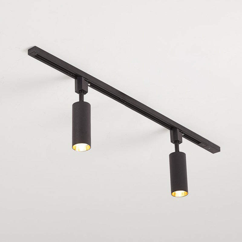 Nordic Style Tubular LED Track Lamp Metallic Living Room Spotlight Semi Flush Mount Lighting
