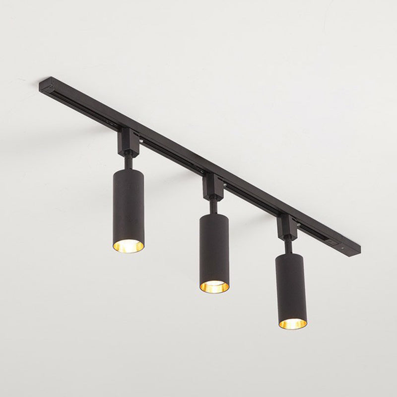 Lampe sur rail LED tubulaire de Style nordique, projecteur métallique pour salon, éclairage Semi-encastré
