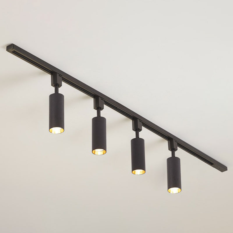 Nordic Style Tubular LED Track Lamp Metallic Living Room Spotlight Semi Flush Mount Lighting