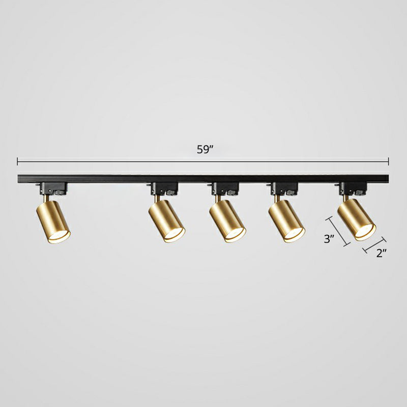 Tube Track Spotlight Simplicity Metallic Semi Flush Ceiling Light Fixture for Bar
