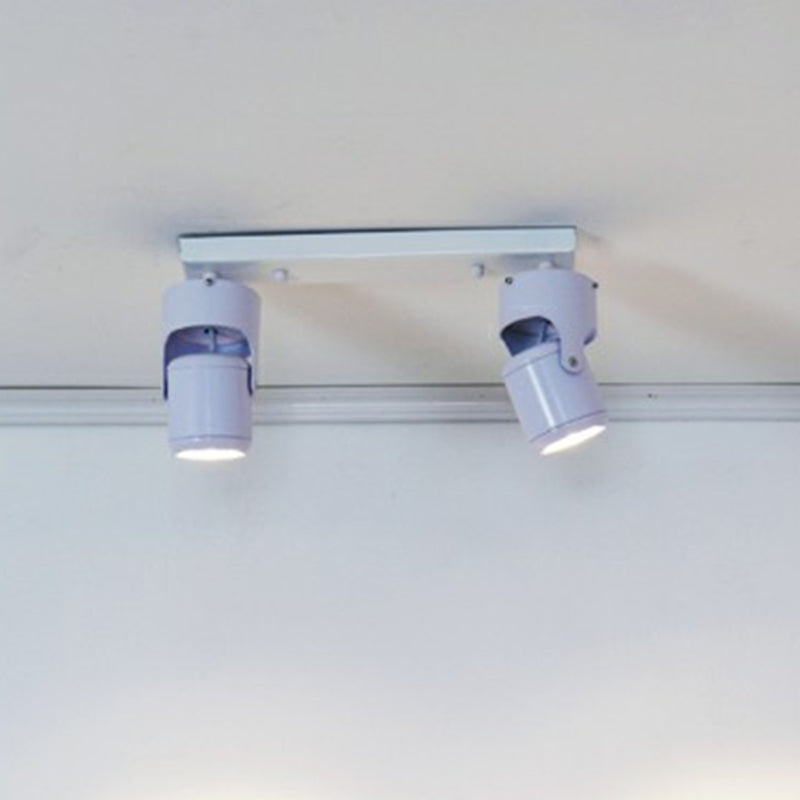 Corridor LED Tracklight Nordic Semi Flush Mount Spotlight with Cylinder Metal Shade