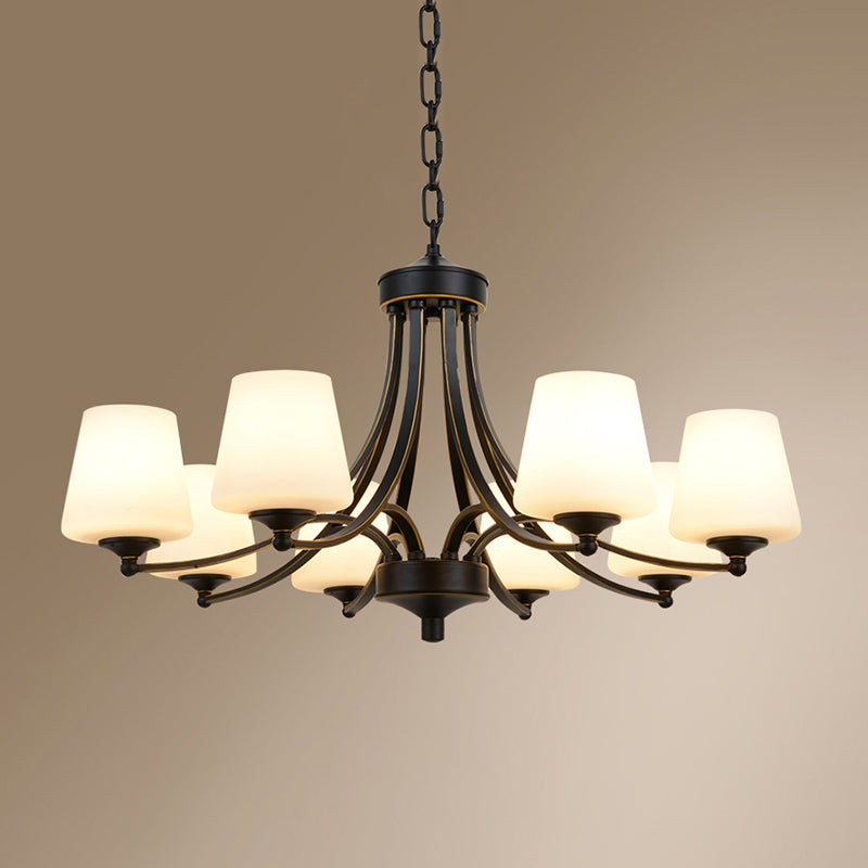 Kegel schaduw melkglas kroonluchter lamp traditionele eetkamer plafond hang licht