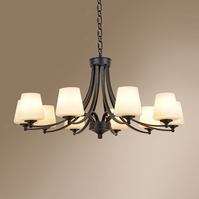 Kegel schaduw melkglas kroonluchter lamp traditionele eetkamer plafond hang licht