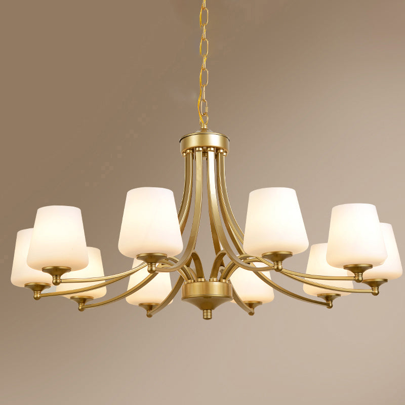 Kegel schaduw melkglas kroonluchter lamp traditionele eetkamer plafond hang licht
