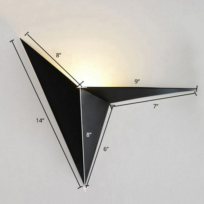 Minimalistic Triangle LED Sconce Fixture Metallic Corridor Flush Mount Wall Light