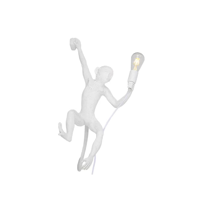 Monkey Monkey Monte Monte Montaggio della parete Art DECO DECO WHITE WALL SCONCE per foyer