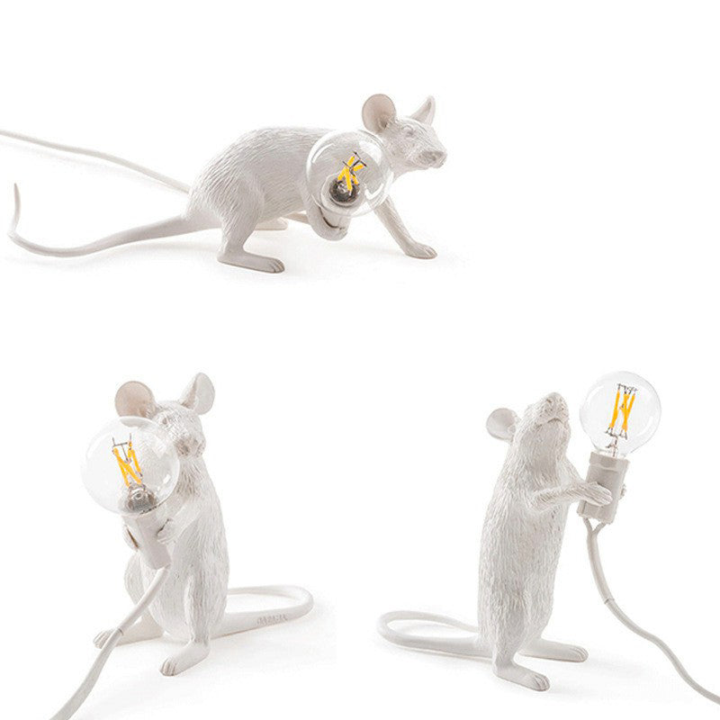 Tavolo da camera da letto a forma di topo Resina leggera 1 testa di novità per bambini lampada da supporto notturno