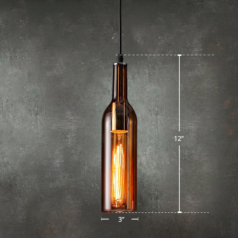 Luce a soffitto a forma di bottiglia a forma di birra art deco 1 testa a sospensione Bistro a sospensione