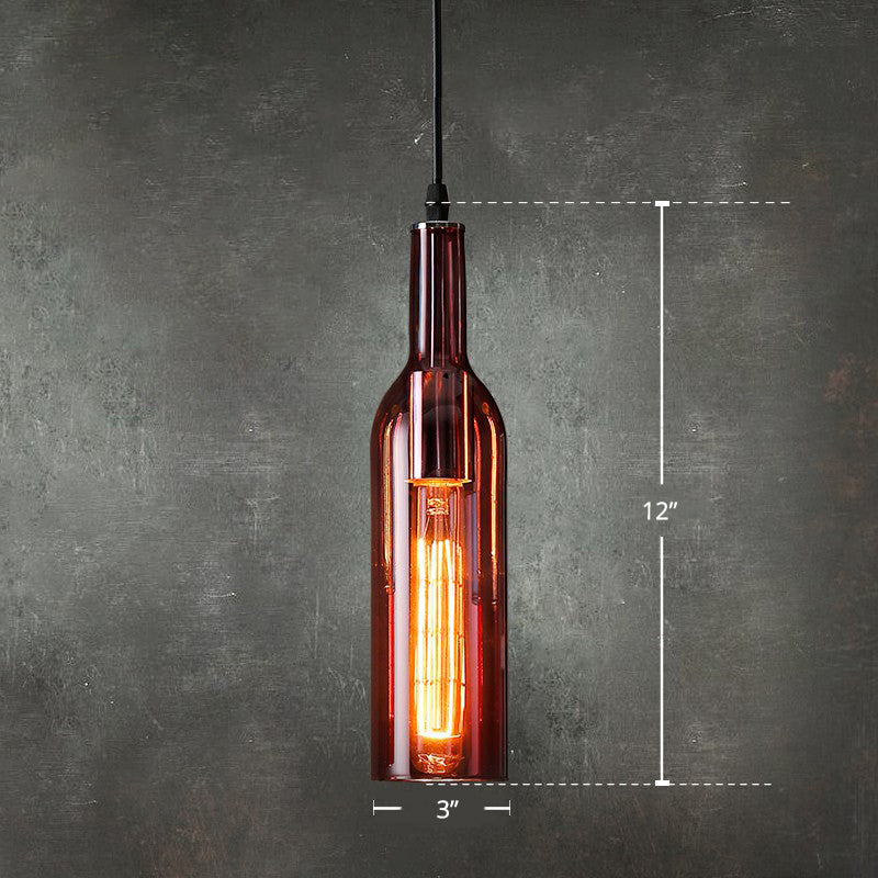 Luce a soffitto a forma di bottiglia a forma di birra art deco 1 testa a sospensione Bistro a sospensione