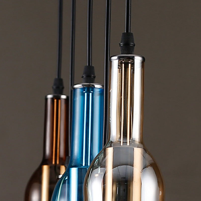 Art Deco bierfles gevormd plafondverlichtingsglas 1 kop bistro hangend hanglampje