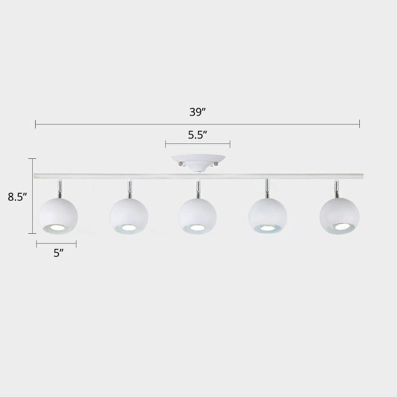 Dome Restaurant Track Lighting Fixture Metal Nordic Semi Flush Mount Ceiling Light