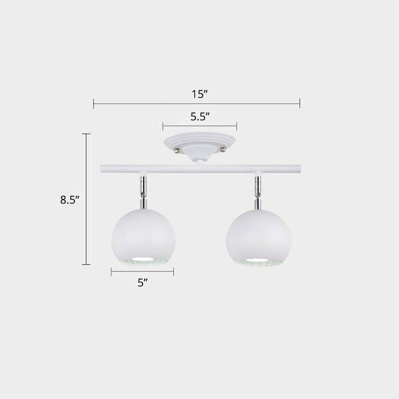 Dome Restaurant Track Lighting Fixture Metal Nordic Semi Flush Mount Ceiling Light