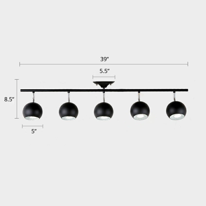 Dome Restaurant Track Lighting Fixture Metal Nordic Semi Flush Mount Ceiling Light