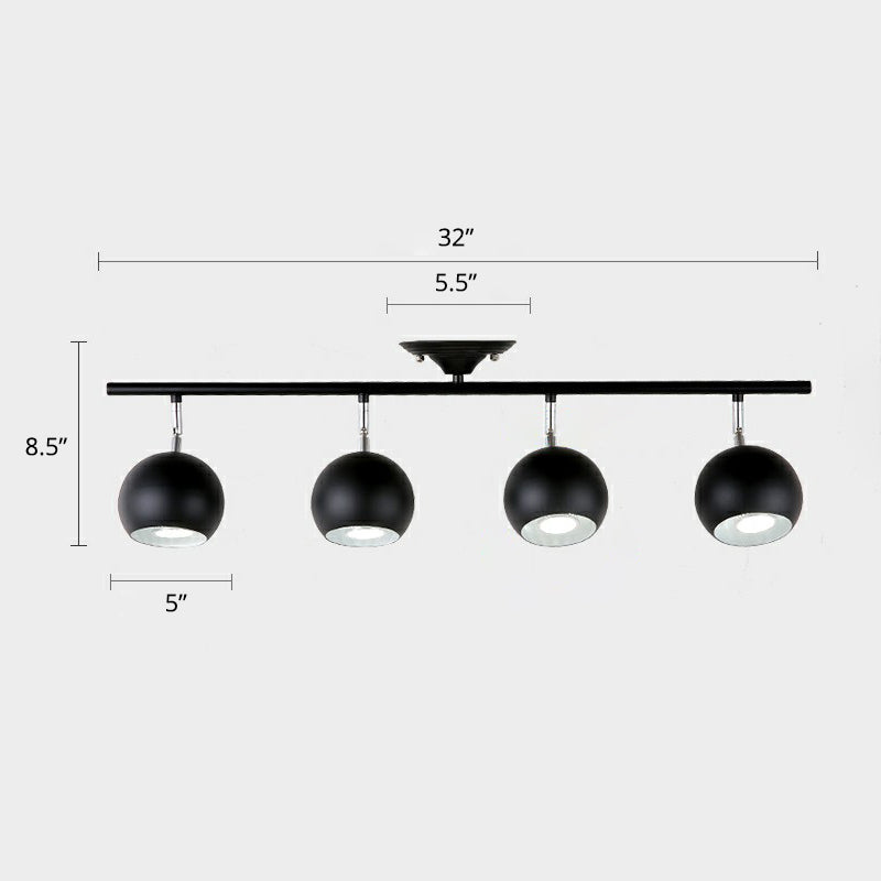 Dome Restaurant Track Lighting Fixture Metal Nordic Semi Flush Mount Ceiling Light
