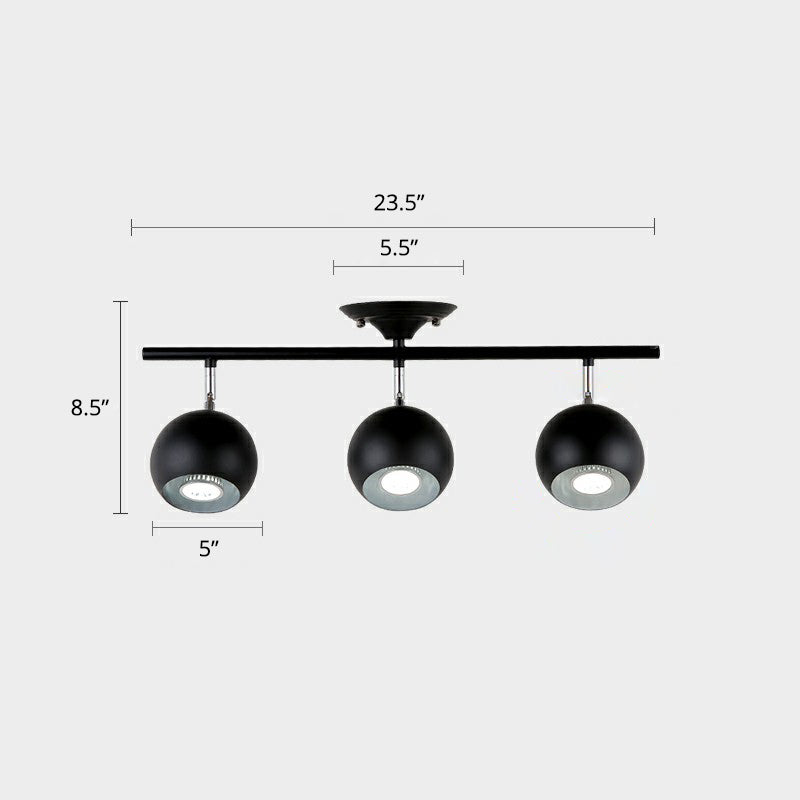 Dome Restaurant Track Lighting Fixture Metal Nordic Semi Flush Mount Ceiling Light