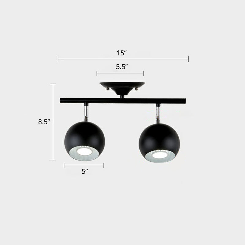 Dome Restaurant Track Lighting Fixture Metal Nordic Semi Flush Mount Ceiling Light