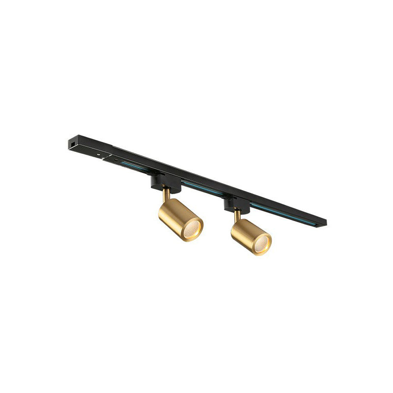 Tube LED Spotlight Track Lighting Postmodern Metal Black and Gold Semi-Flush Ceiling Light