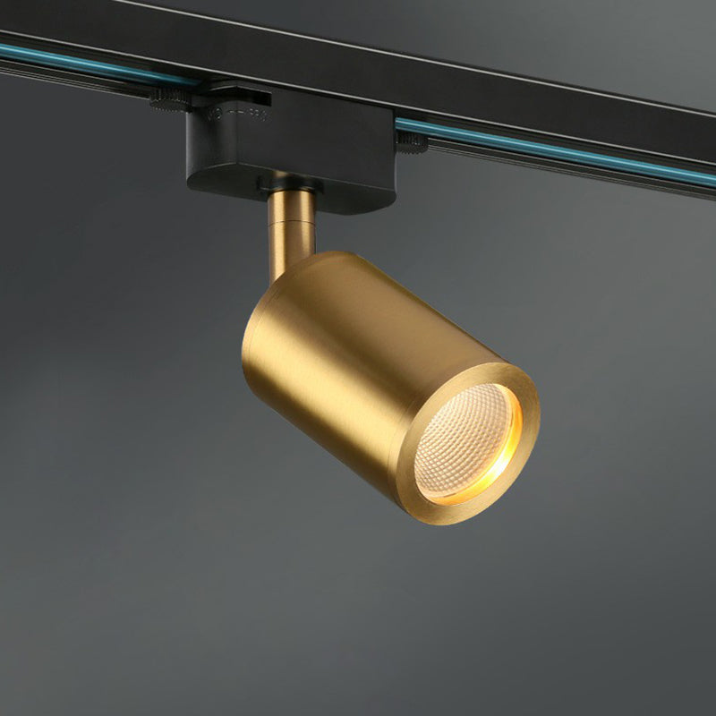Tube LED Spotlight Track Lighting Postmodern Metal Black and Gold Semi-Flush Ceiling Light