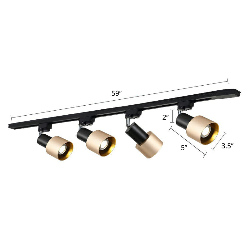 Grenade Shaped Metal Track Light Fixture Modern Style Semi Mount Lighting for Living Room