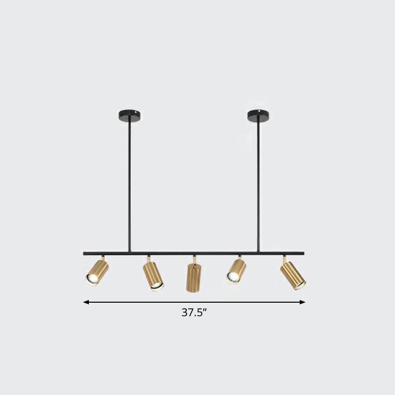 Spotlight a tubo oro elettroplato Postmodern Metal Island Affermazione per sala da pranzo