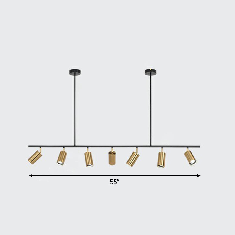 Spotlight a tubo oro elettroplato Postmodern Metal Island Affermazione per sala da pranzo