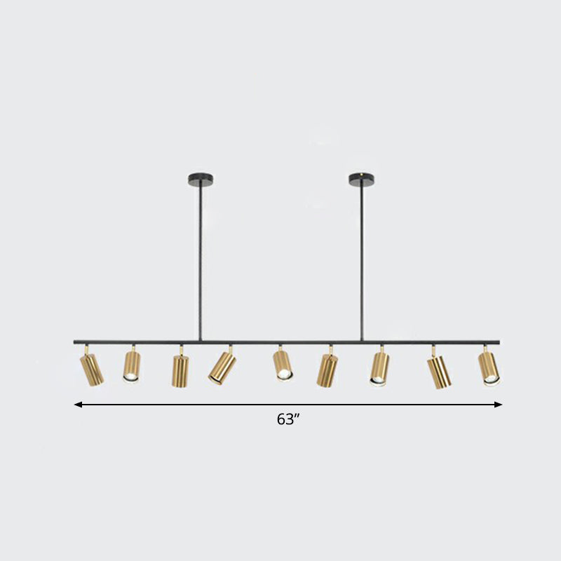 Spotlight a tubo oro elettroplato Postmodern Metal Island Affermazione per sala da pranzo