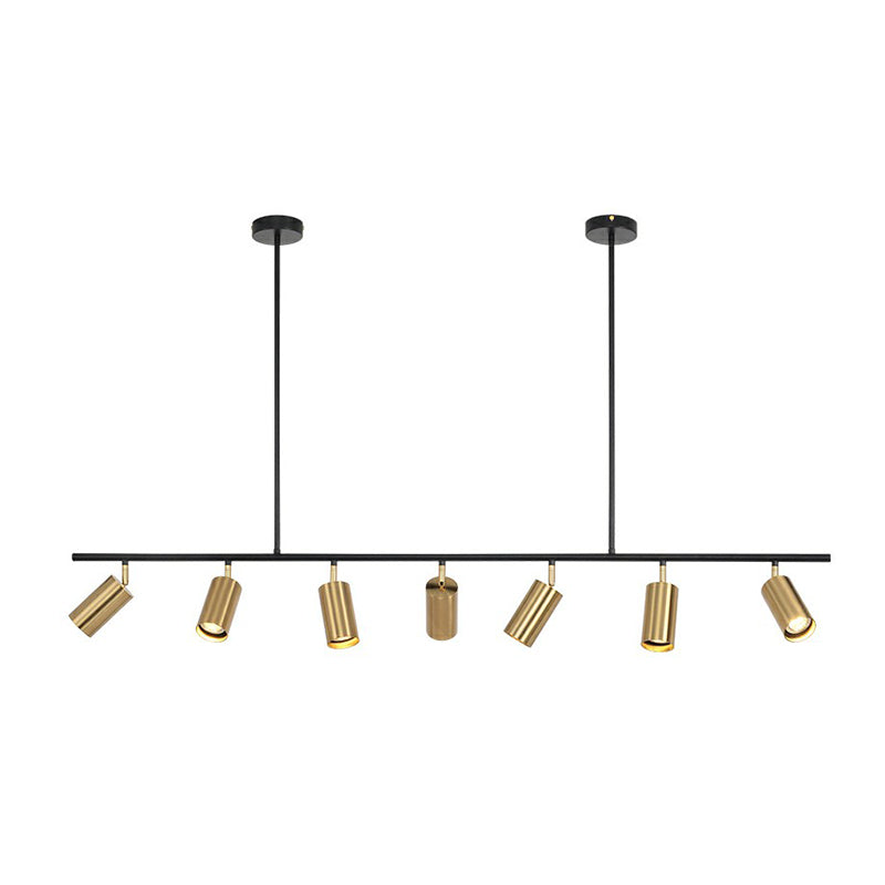 Spotlight a tubo oro elettroplato Postmodern Metal Island Affermazione per sala da pranzo