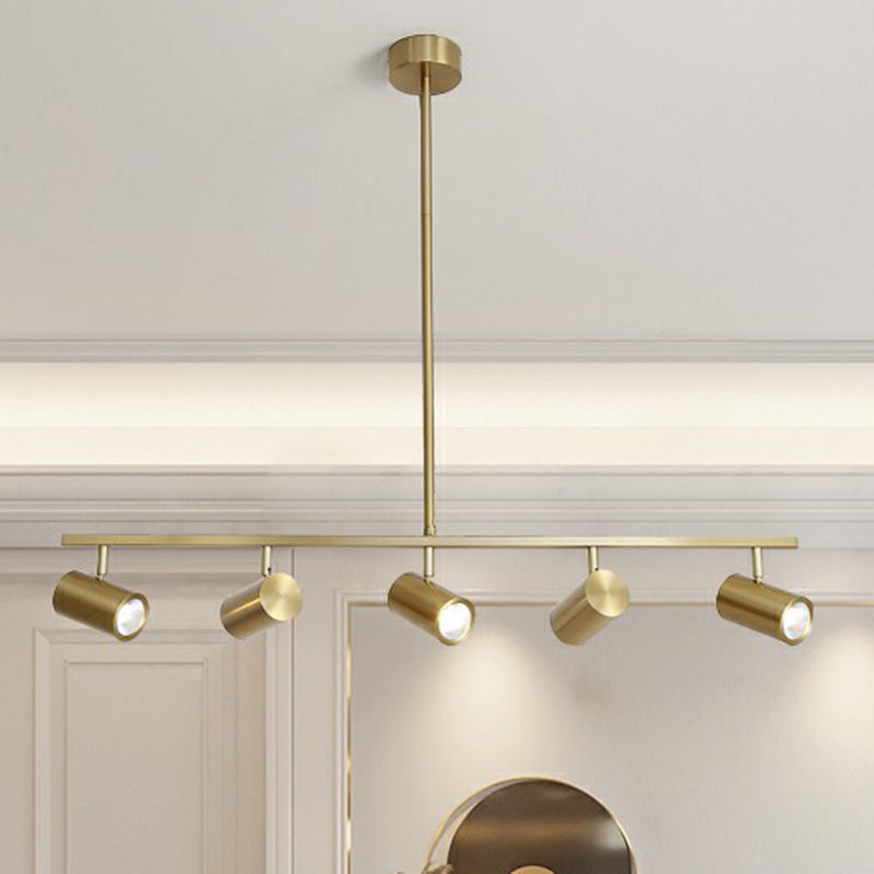 Tube Shade Dining Room Spotlight Metal Minimalist Adjustable LED Hanging Island Light