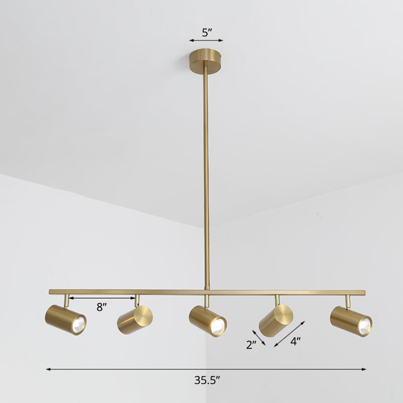 Tube Shade Dining Room Spotlight Metal Minimalist Adjustable LED Hanging Island Light