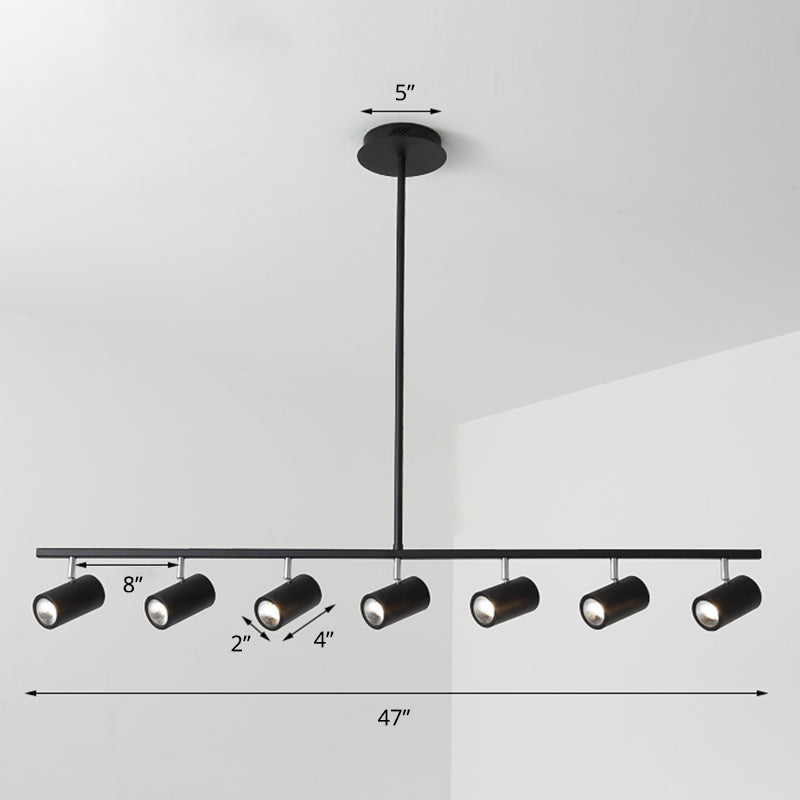 Tube Shade Dining Room Spotlight Metal Minimalist Adjustable LED Hanging Island Light