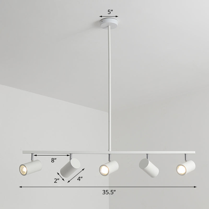 Tube Shade Dining Room Spotlight Metal Minimalist Adjustable LED Hanging Island Light