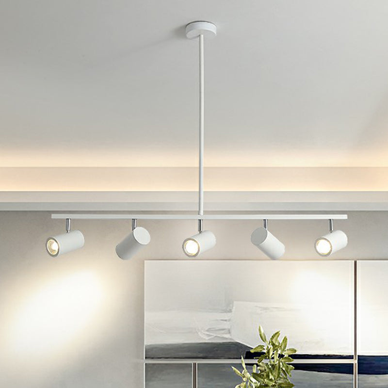 Tube Shade Dining Room Spotlight Metal Minimalist Adjustable LED Hanging Island Light