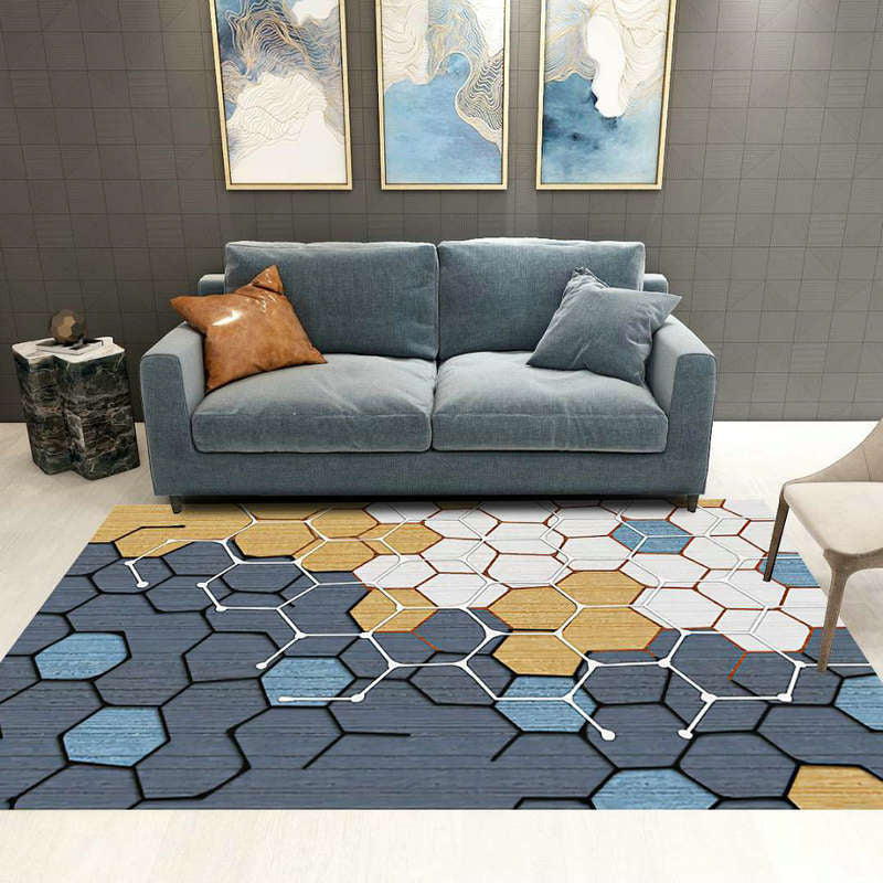 Modern Home Decoratief Tapijt Multicolor print tapijt Synthetisch vlekbestendige machine Wasbaar Non-slip achterste tapijt